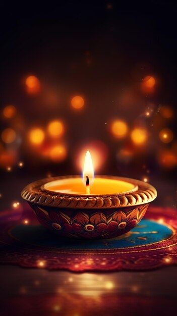 Gelukkige Diwali Diwali Diya Generative Ai