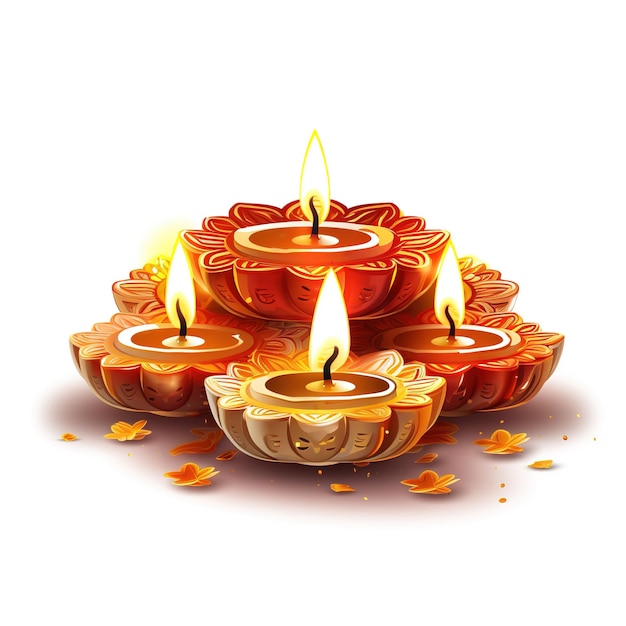 Gelukkige Diwali-illustratie van Burning Diya op Happy Diwali Diwali-viering Festival van lichten met achtergrond