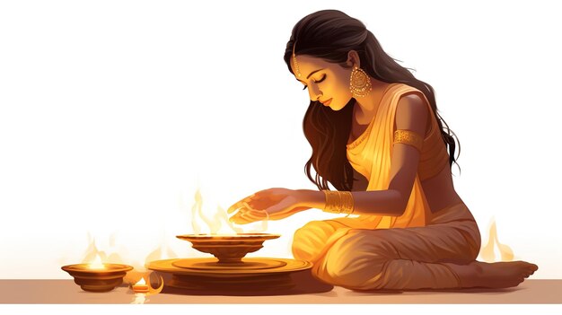 Gelukkige Diwali-illustratie van Burning Diya op Happy Diwali Diwali-viering Festival van lichten met achtergrond