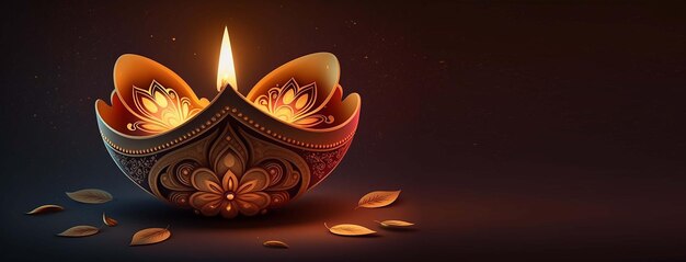 Foto gelukkige diwali illustratie van diwali diya generatieve ai