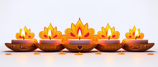 Gelukkige Diwali illustratie van het branden van Diya op Gelukkige diwali viering Diwali feest van lichten met achtergrond