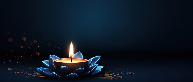 Gelukkige Diwali illustratie van het branden van Diya op Gelukkige diwali viering Diwali feest van lichten met achtergrond