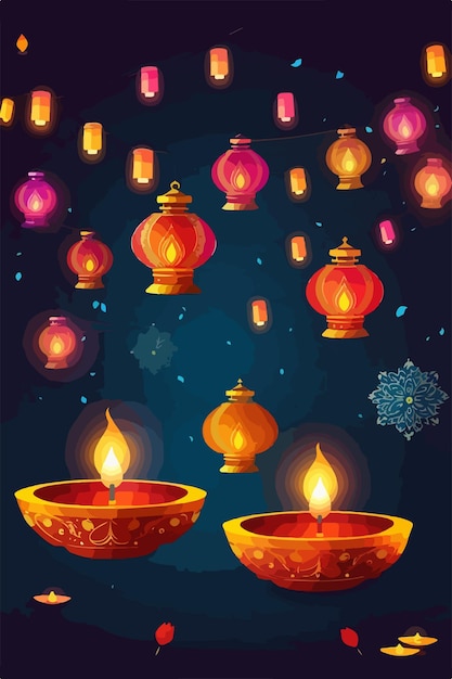 Gelukkige Diwali kleurrijke achtergrond