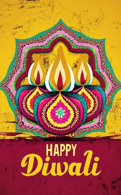 Gelukkige Diwali met een unieke en visueel verbluffende kaart