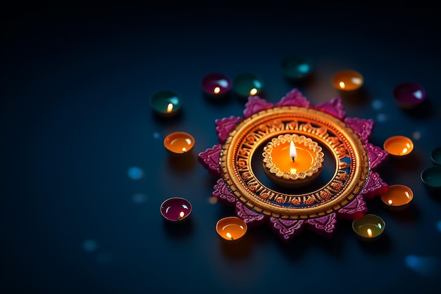 Foto gelukkige diwali mooie feestelijke achtergrond