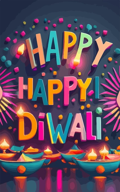 gelukkige diwali-poster