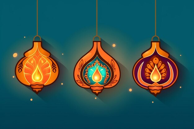 Foto gelukkige diwali sticker ontwerpsjabloon met creatief