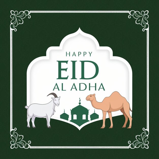 Foto gelukkige eid al adha mubarak achtergrond 2024