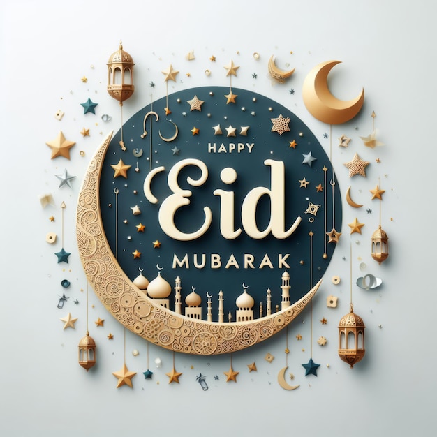 Gelukkige Eid Mubarak kaartje