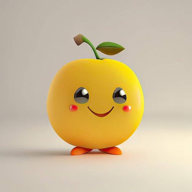 Gelukkige en grappige fruit mascotte Generatieve AI