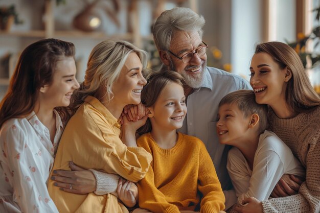 Gelukkige familie bijeenkomst voor een moedersdag foto oct