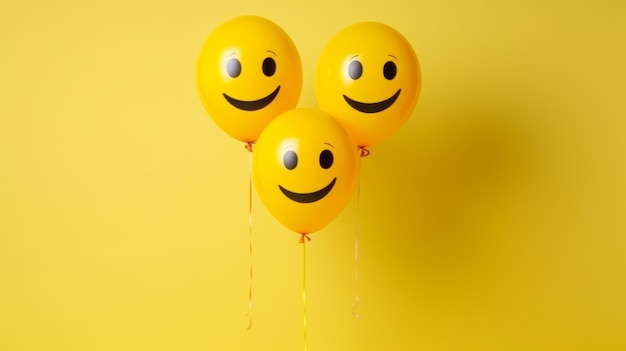 Gelukkige familie emotie met emoji ballonnen