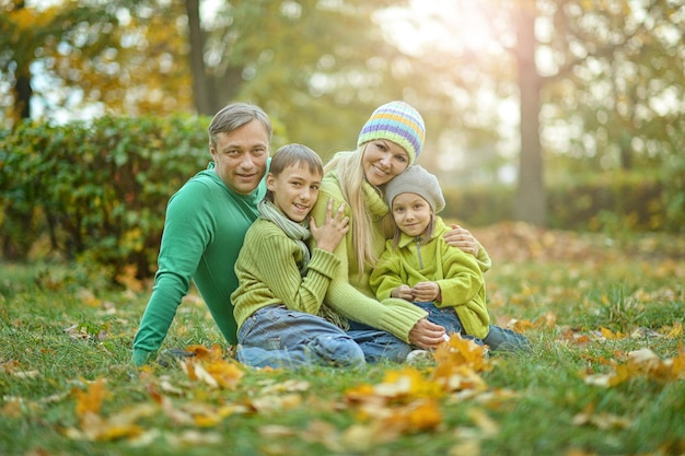 Gelukkige familie in het park