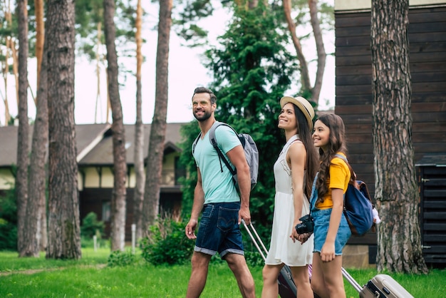 gelukkige familie op vakantie