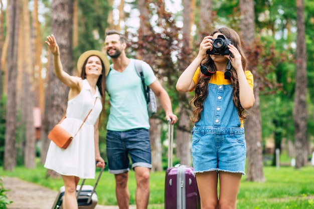 gelukkige familie op vakantie