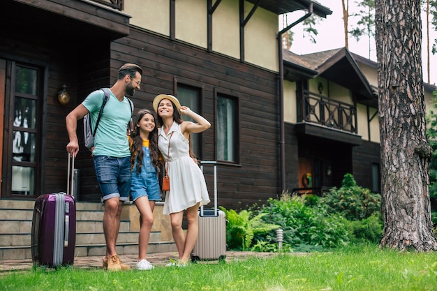 gelukkige familie op vakantie