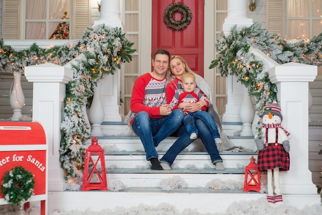 gelukkige familie samen kerst vieren