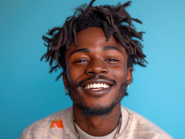 Gelukkige glimlachende Afro-Amerikaanse man portret professionele studio achtergrond
