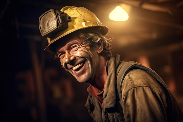 Gelukkige goudmijnwerkers in de goudmijn Generate Ai