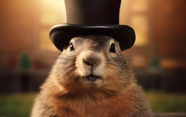 Foto gelukkige groundhog day fabulous cute alert groundhog