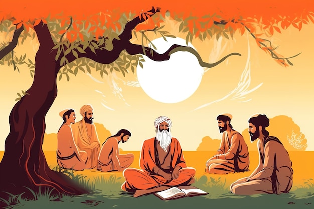 Foto gelukkige guru purnima generatieve ai