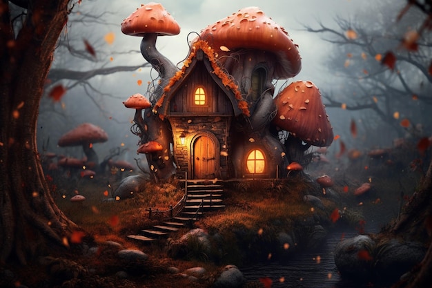 Gelukkige halloween-huisachtergrond
