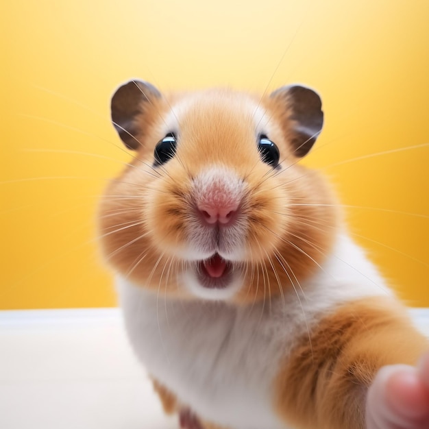 Foto gelukkige hamster.