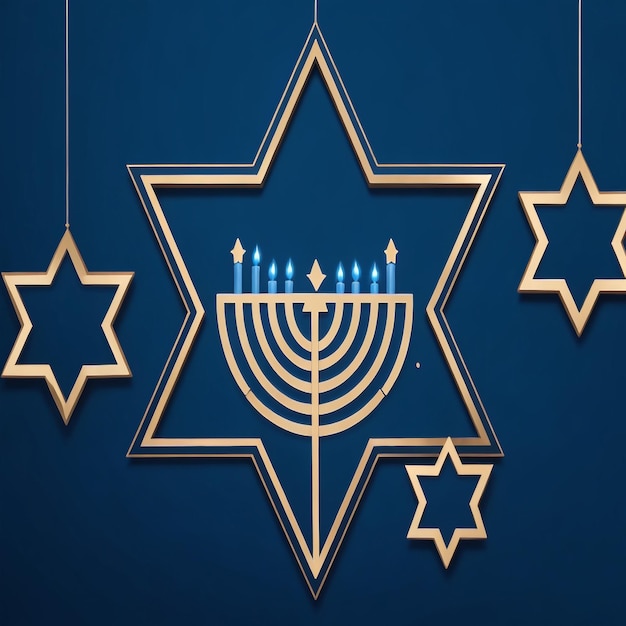 Gelukkige Hanukkah ster David achtergrond beelden collecties schattige behang ai gegenereerd