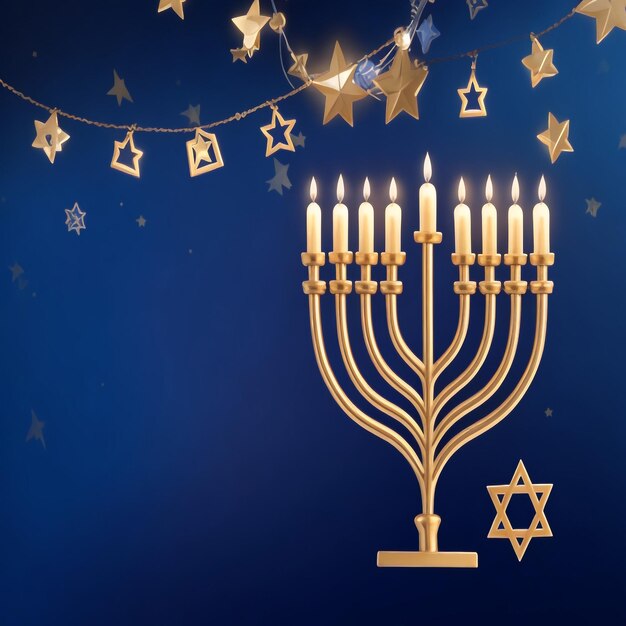 Gelukkige Hanukkah ster David achtergrond beelden collecties schattige behang ai gegenereerd