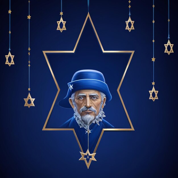 Gelukkige Hanukkah ster David achtergrond beelden collecties schattige behang ai gegenereerd