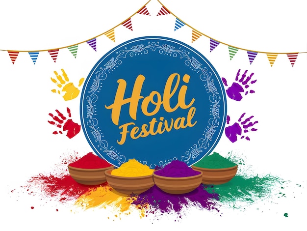 Gelukkige Holi begroeting Festival van kleuren