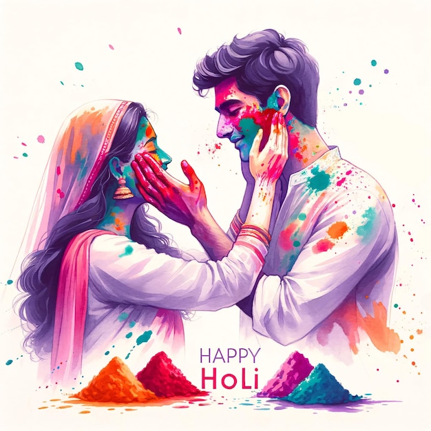Gelukkige Holi Indiase Festival van Kleuren Holi Indiaanse Festivalviering