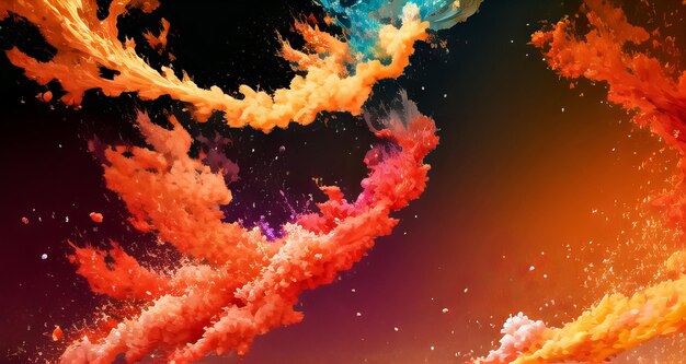 Gelukkige Holi-kleurenplonsexplosie van gekleurde poederachtergrond Ai gegenereerd