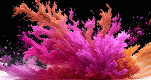Gelukkige Holi-kleurenplonsexplosie van gekleurde poederachtergrond Ai gegenereerd
