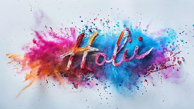 Gelukkige Holi viering 2024 lettering Holi festival