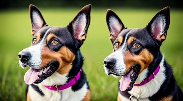 Gelukkige honden zijn in het park.