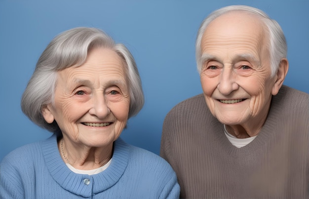 Gelukkige honderdjarige echtpaar met goede liefde voor elkaar Generatieve AI