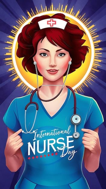 Gelukkige illustratie van de Internationale Dag van de Verpleegsters