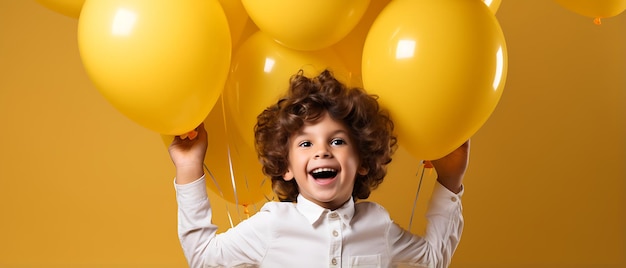 Gelukkige kinderen vieren nieuwjaarsfeest met kopie ruimte achtergrond Gelukkig verjaardagskind