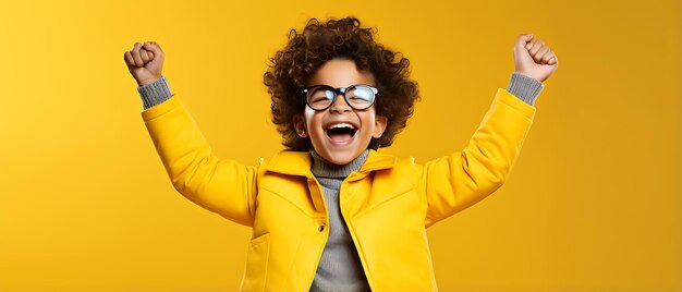 Foto gelukkige kinderen vieren nieuwjaarsfeest met kopie ruimte achtergrond gelukkig verjaardagskind