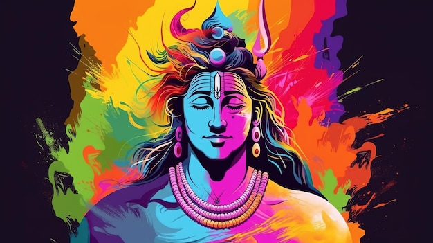 Gelukkige Maha Shivratri-illustratie van Lord Shiva Generatieve ai