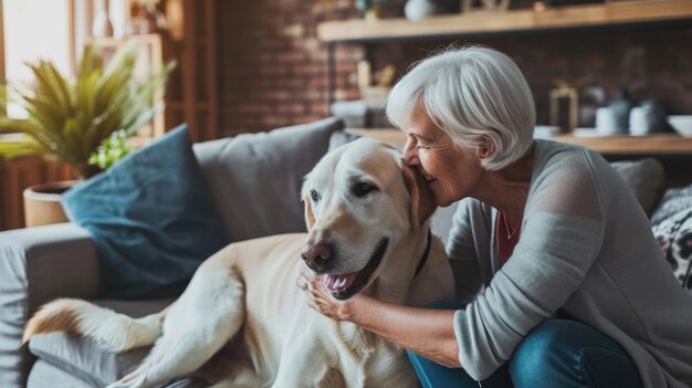 Gelukkige mensen thuis met favoriete huisdieren liefde en vriendschap pragma