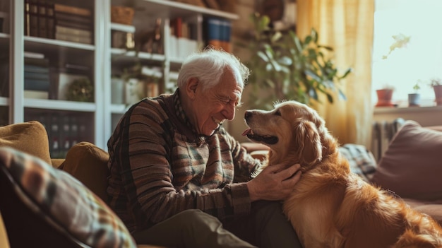 Gelukkige mensen thuis met favoriete huisdieren liefde en vriendschap pragma