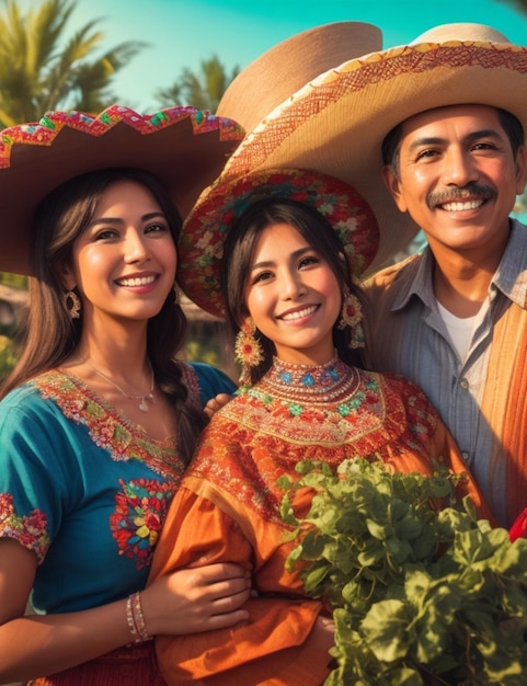 Gelukkige Mexicaanse familie.