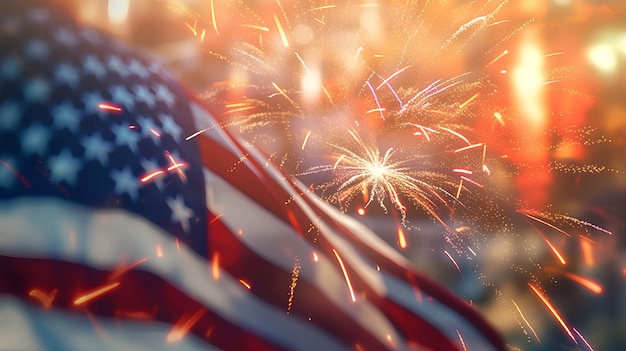 Foto gelukkige onafhankelijkheidsdag van de amerikaanse vlag en viering