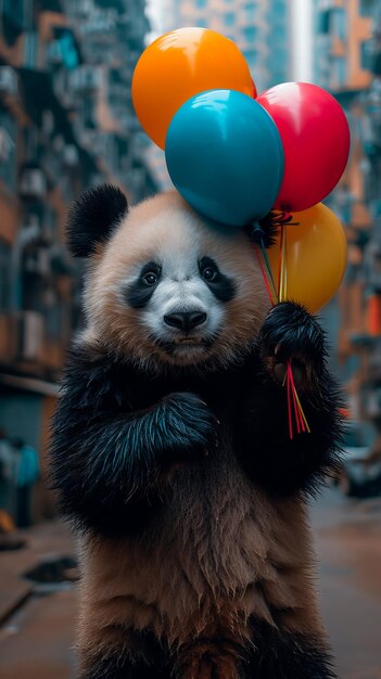 Foto gelukkige panda