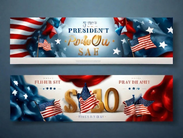 Gelukkige Presidents Day kaart verkoop flyer banner poster set Presidents day vakantie in de VS Vector illustratie