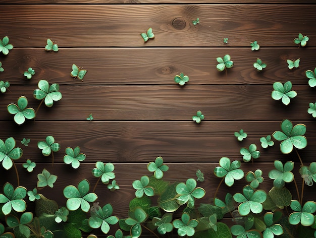 Gelukkige St. Patrick's Day achtergrond banner groeten kaart houten achtergrond