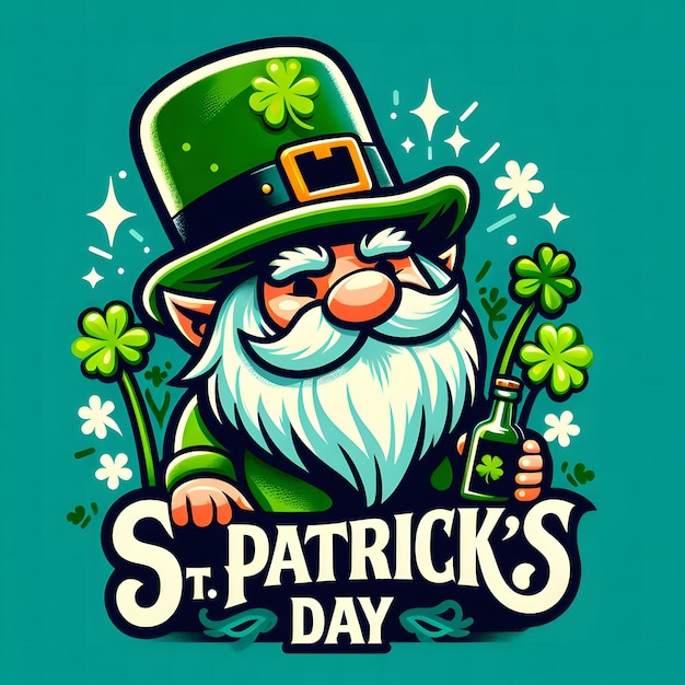 Gelukkige St. Patrick's Day Ierse viering ontwerp Bierfestival lettering typografie icoon