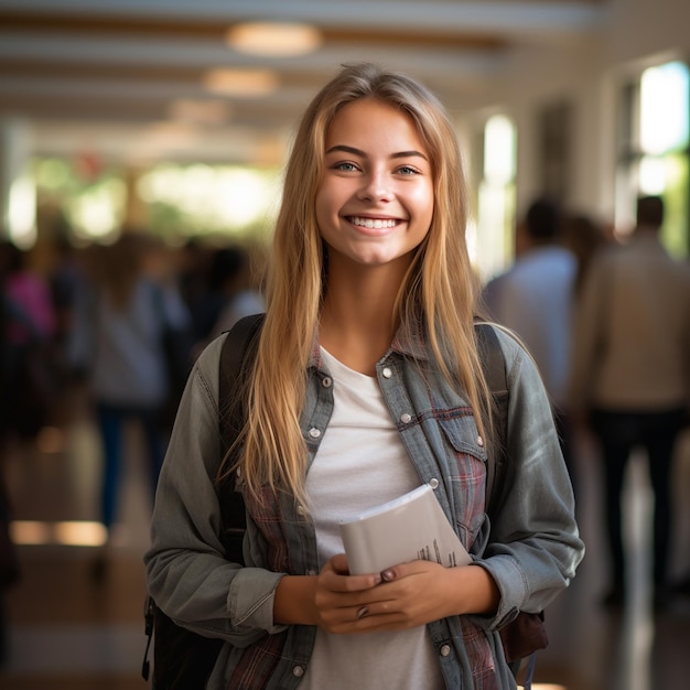 Gelukkige stemming van tiener om terug te komen naar de universiteit